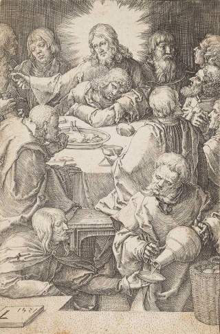 Lucas Van Leyden, The Netherlands 1494-1533 / The Last Supper 1521 / Engraving on paper / 11.5 x 7.5cm / Gift of Dr Morris Low through the Queensland Art Gallery | Gallery of Modern Art Foundation 2016. Donated through the Australian Government’s Cultural Gifts Program / Collection: Queensland Art Gallery | Gallery of Modern Art