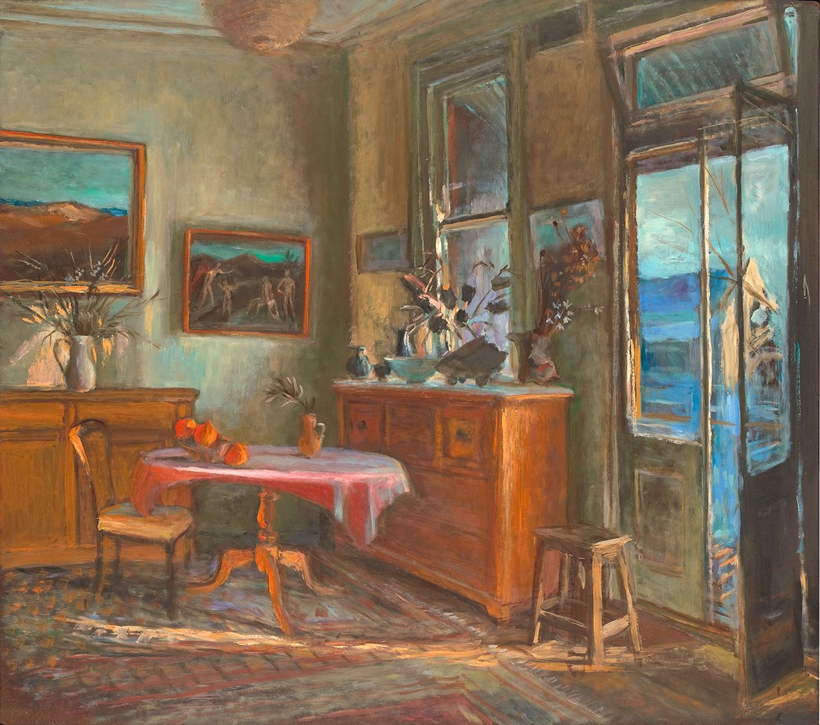 Margaret Olley, Australia 1923-2011 / At David Strachan’s house 1973 / Oil on board / 107.5 x 122cm / Private collection / © Estate of Margaret Olley