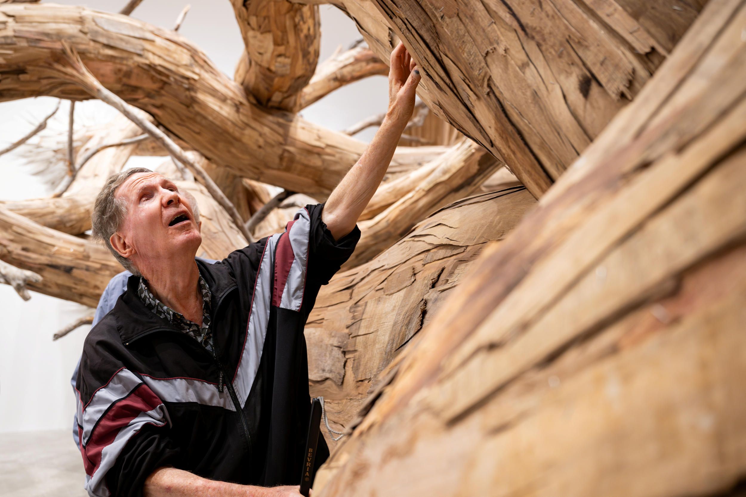 Tour for visitors with low or no vision featuring Corupira 2023 Henrique Oliveira, commissioned for ‘Fairy Tales’, Gallery of Modern Art (GOMA) Brisbane 2023-24 / © Henrique Oliveira / Photograph: C Callistemon ©QAGOMA