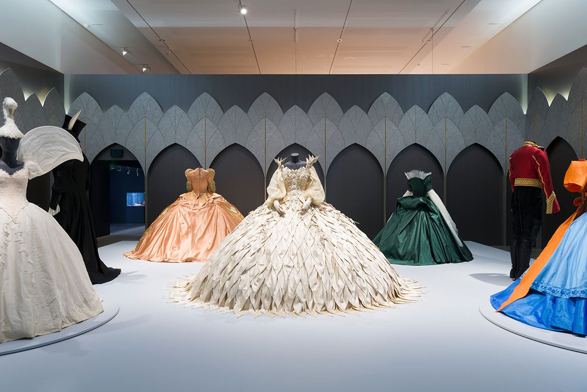 Tarsem Singh (director), India/United States b.1961 / Eiko Ishioka (designer), Japan 1938–2012 / Costumes from Mirror Mirror (2012) installed in ‘Fairy Tales’, Gallery of Modern Art (GOMA), Brisbane 2023 / Collection: The Academy Museum of Motion Pictures, Los Angeles / Photograph: C Callistemon © QAGOMA