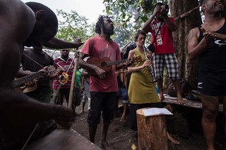 A mix of talented Melanesian musicians and dancers performing at the festival / Photograph courtesy of Sarah Doyle, Further Arts, Port Vila