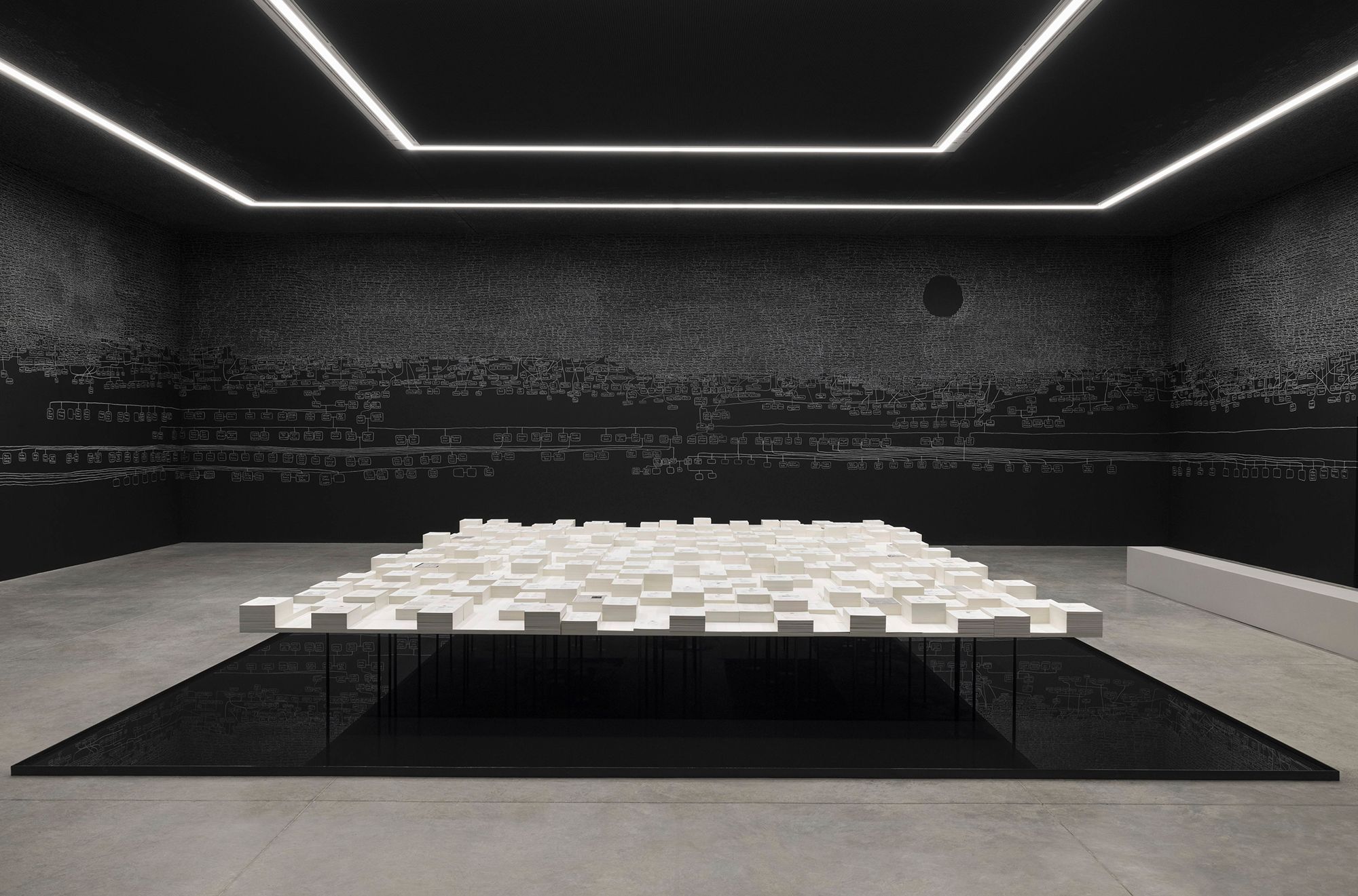 Archie Moore, Kamilaroi/Bigambul peoples, Australia b.1970 / kith and kin (installation view, Australia Pavilion, Venice Biennale) 2024 / Presented to Queensland Art Gallery | Gallery of Modern Art and Tate by Creative Australia on behalf of the Australian Government 2024 / Collection: Queensland Art Gallery | Gallery of Modern Art / © Archie Moore / Photograph: Andrea Rossetti / Image courtesy: The artist and The Commercial, Sydney