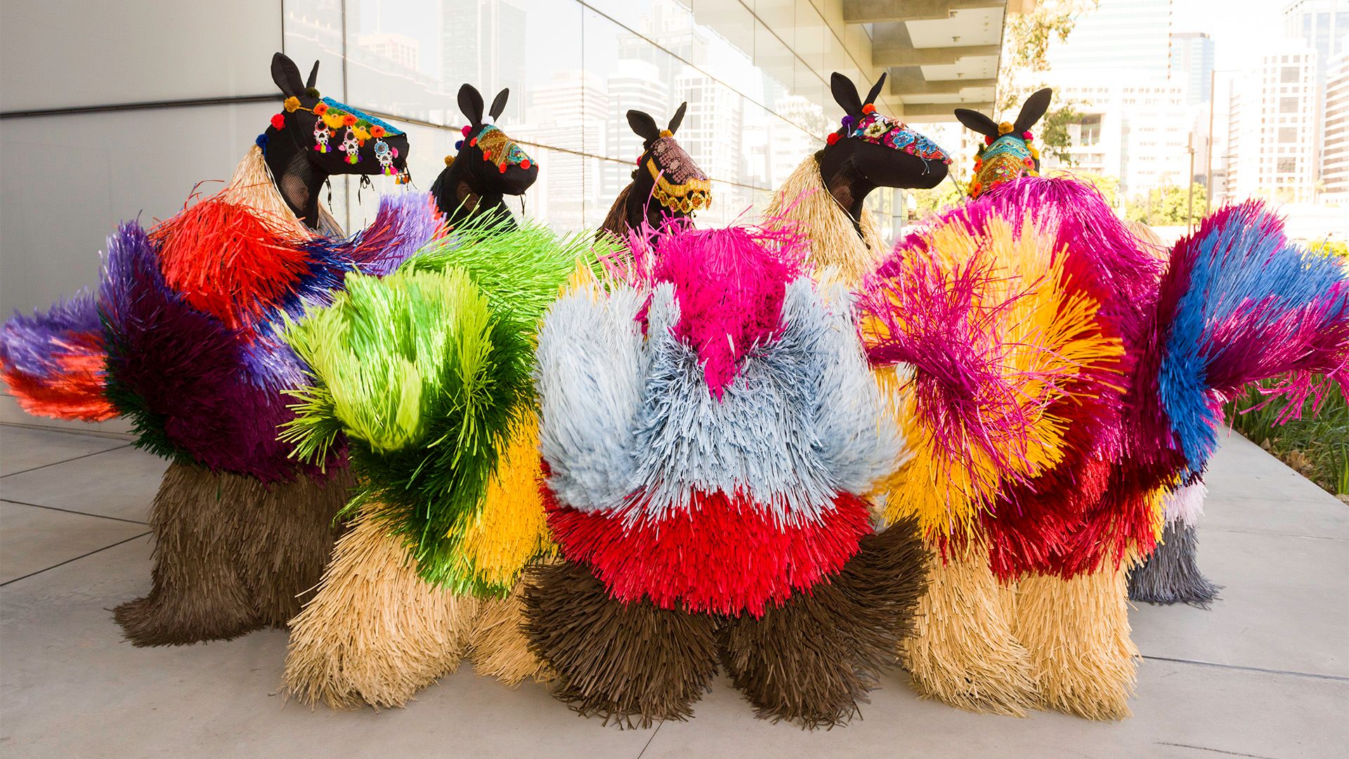 Nick Cave / HEARD (details) 2012, outside the Gallery of Modern Art, Brisbane / Purchased 2016 to mark the tenth anniversary of the opening of the Gallery of Modern Art with funds from the Josephine Ulrick and Win Schubert Diversity Foundation through the Queensland Art Gallery | Gallery of Modern Art Foundation / Collection: Queensland Art Gallery / © The artist / Photograph: Natasha Harth © QAGOMA