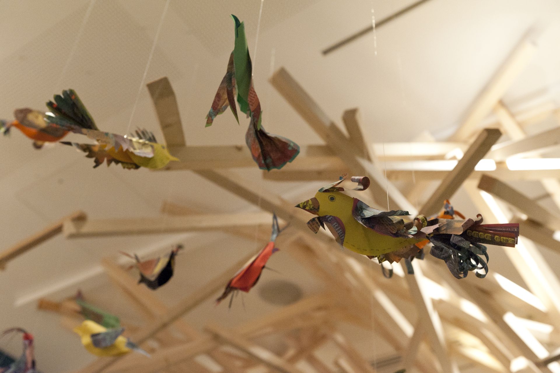 Installation view of 'Fiona Hall: Fly Away Home', 2012 / Photograph: Mark Sherwood