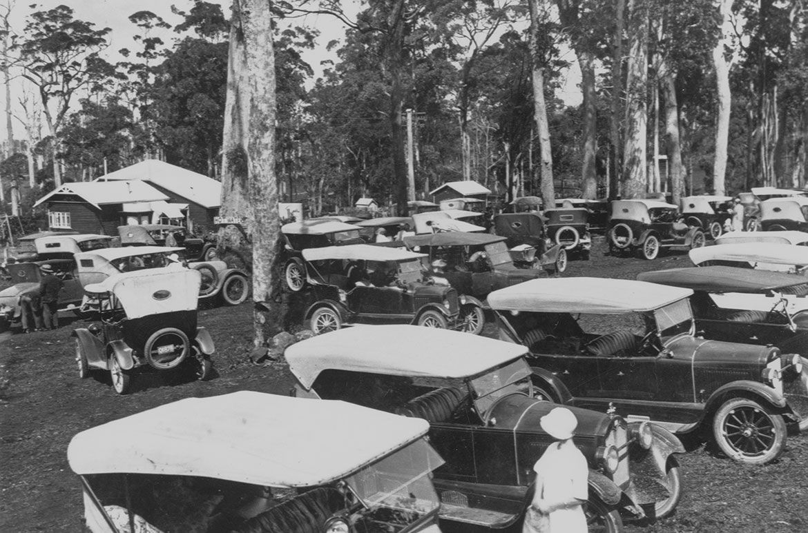 Motorists attending the official opening of the new road to Tamborine Village, 1927 / Negative number: 12558 / Image courtesy State Library of Queensland, Brisbane