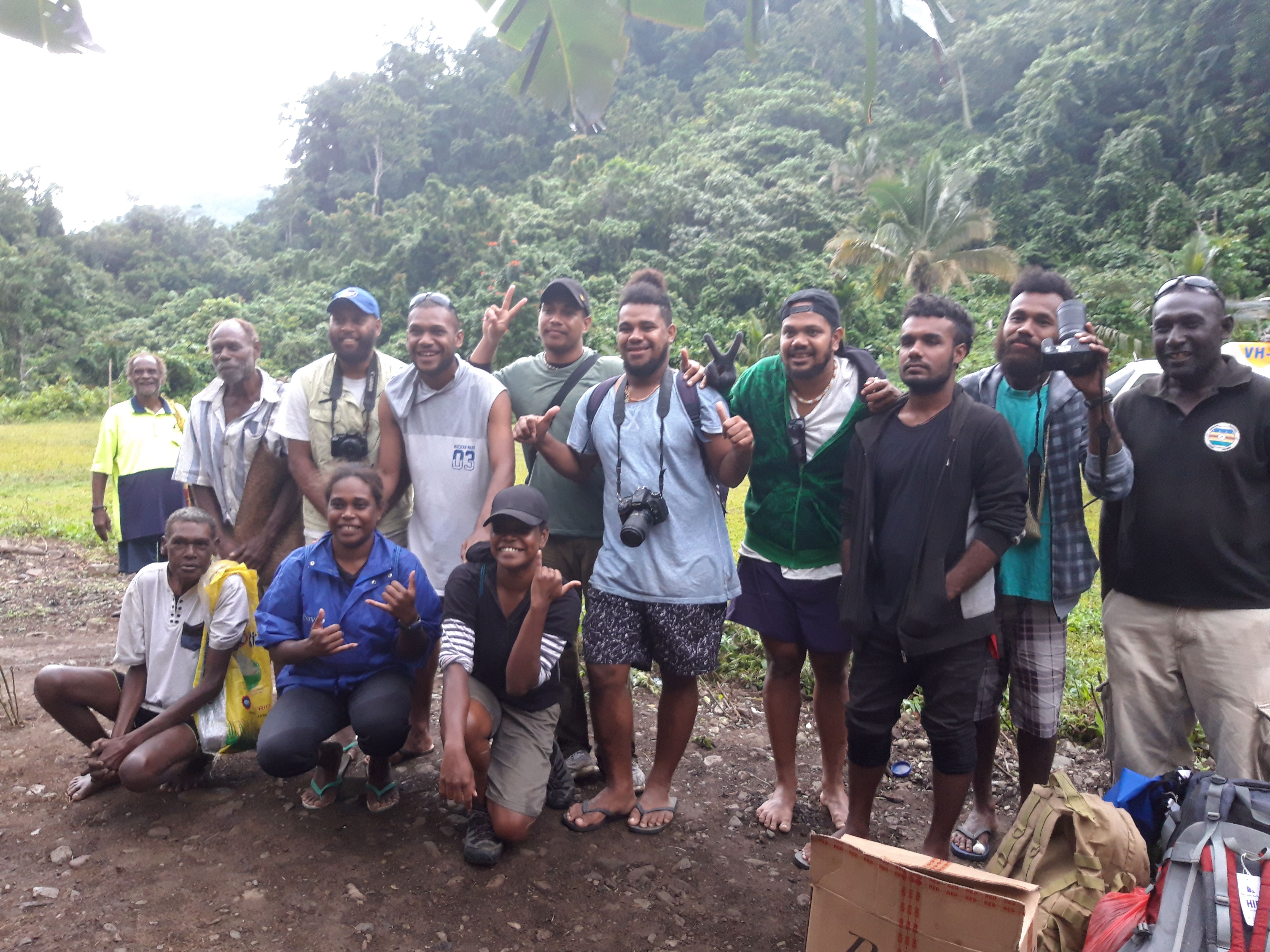 The team behind the short film Sky Aelans 2021 at Lee’s Lake, Central Guadalcanal, Solomon Islands, 2019 / Image courtesy: Regina Lepping
