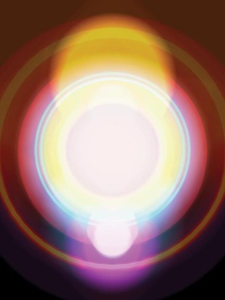 Distillery: Waveforming 2012 | Screen capture of heart rate controlled iPad app | Signal analysis software: Angelo Fraietta (Smart Controller) and Tuan M Vu; iOS visual effects software: Jason McDermott (ARUP Informatics), adapted from original code by Greg Turner | Photograph: Courtesy the artist | © The artist