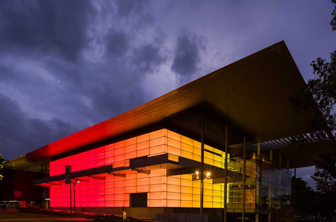 James Turrell, United States, b.1943 / Night Life 2018 / Commissioned 2017 to mark the tenth anniversary of the opening of the Gallery of Modern Art. This project has been realised with generous support from the Queensland Government; Paul, Sue and Kate Taylor; the Neilson Foundation and the Queensland Art Gallery | Gallery of Modern Art Foundation Appeal.