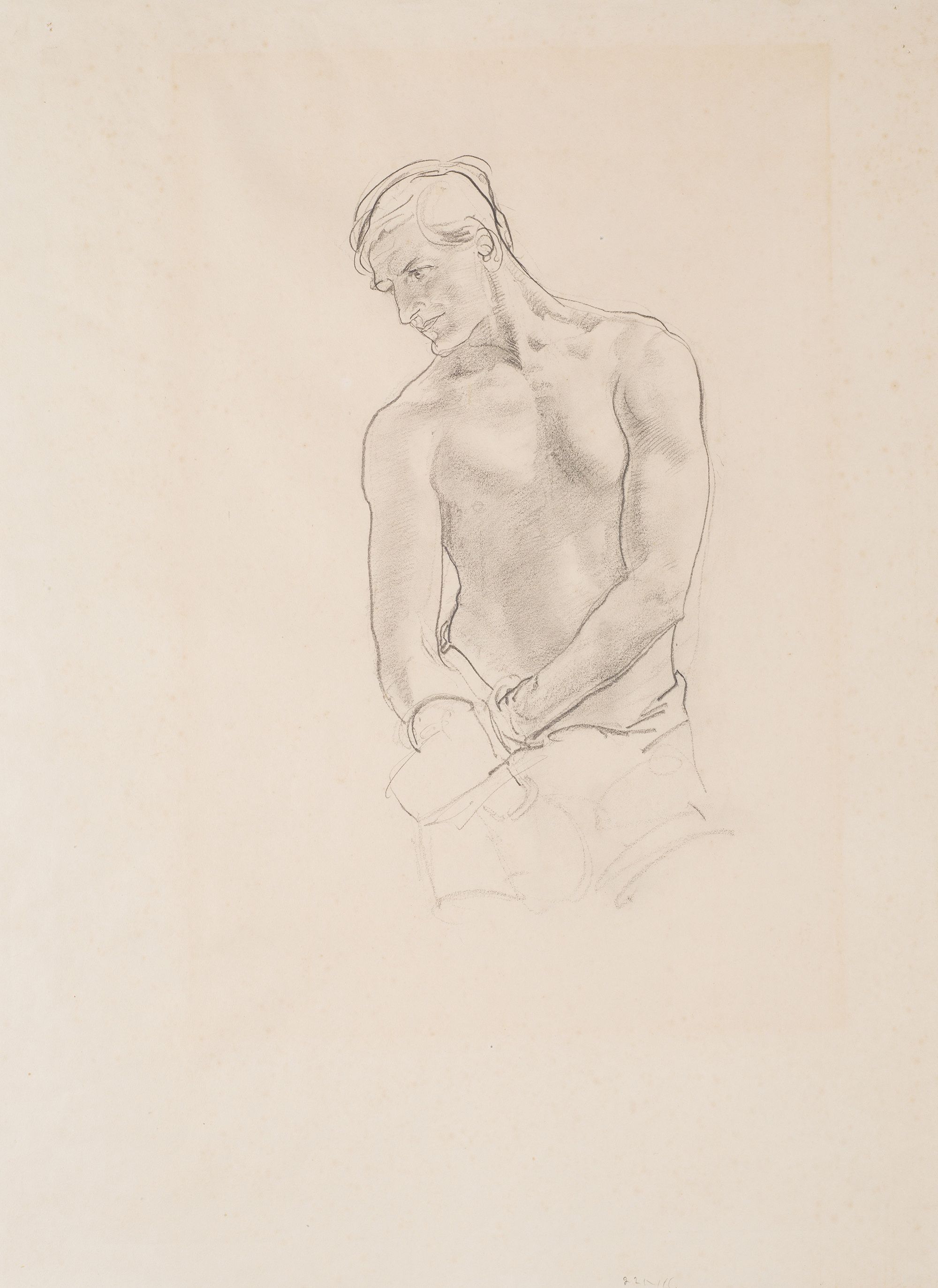George W Lambert, Australia/England 1873–1930 / Study for 'Important people' 1914 / Pencil on cream wove paper / 51 x 37.6cm / Gift of Wendy Allen 1985 / Collection: Queensland Art Gallery | Gallery of Modern Art