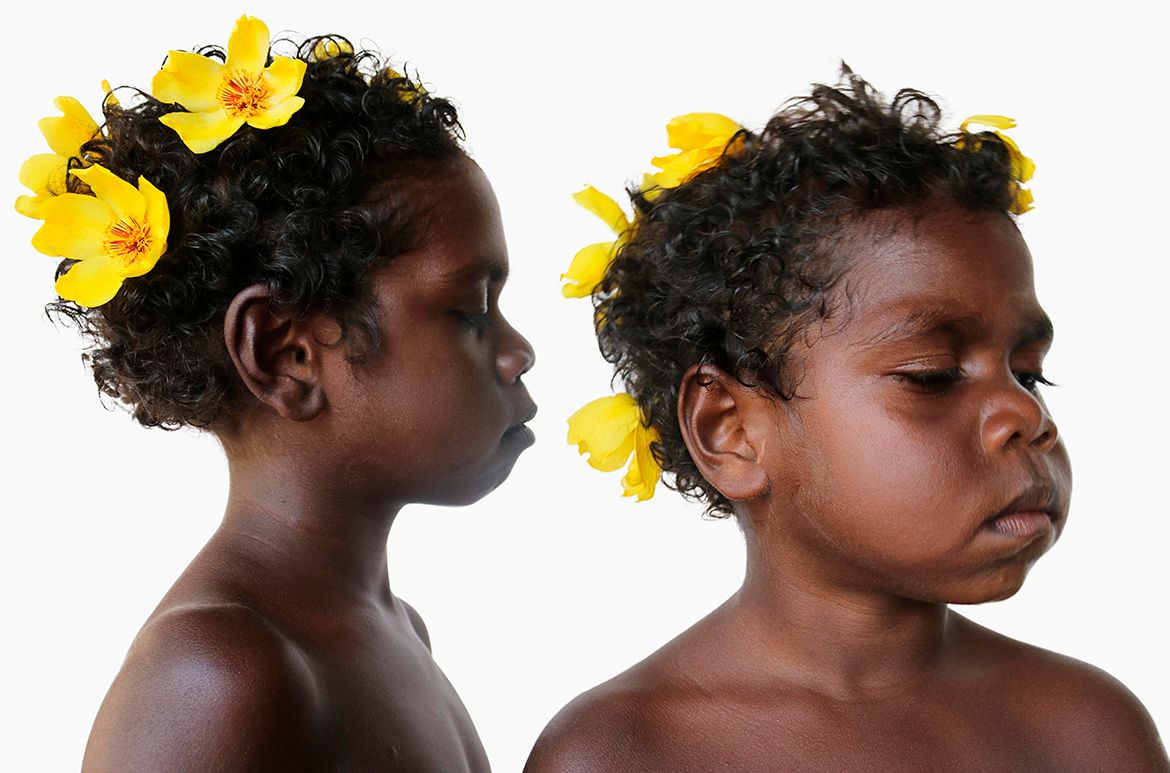 Naomi Hobson, Kaantju/Umpila peoples, Queensland, Australia b.1978 / A Warrior without a Weapon (series) 2018 / Digital photographic print on paper ed. 1/6 (+ 2 A.P.) / Ten sheets, various sizes / Purchased 2019 with funds from the Future Collective through the QAGOMA Foundation / Collection: Queensland Art Gallery | Gallery of Modern Art / © Naomi Hobson