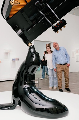 Viewing Michael Parekowhai’s The Horn of Africa 2006 in 'Wonderstruck' at the Gallery of Modern Art, 2025 / Photograph: J Ruckli © QAGOMA
