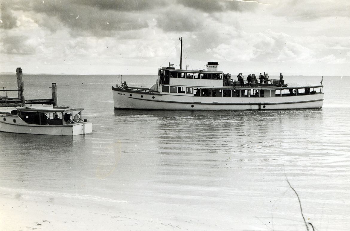 MV Mirimar at Amity Point, Stradbroke Island c.1950s / UQFL477 / Courtesy: Fryer Library Photograph Collection, The University of Queensland, Brisbane