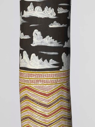 WUNUNGMURRA, Nawurapu Aboriginal, Dhalwangu people Australia b.1952 Mungurru (Ocean water) Dhalwangu clan memorial pole 2008 Wood with natural pigments 286 x 19cm (diam.) Acc. 2008.263 Purchased 2008. Queensland Art Gallery Foundation