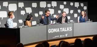 Paul Barclay with panel guests at 'GOMA Talks: Beyond Eco-Anxiety' / February 2020 / Gallery of Modern Art, Brisbane / Photography: C Callistemon, QAGOMA