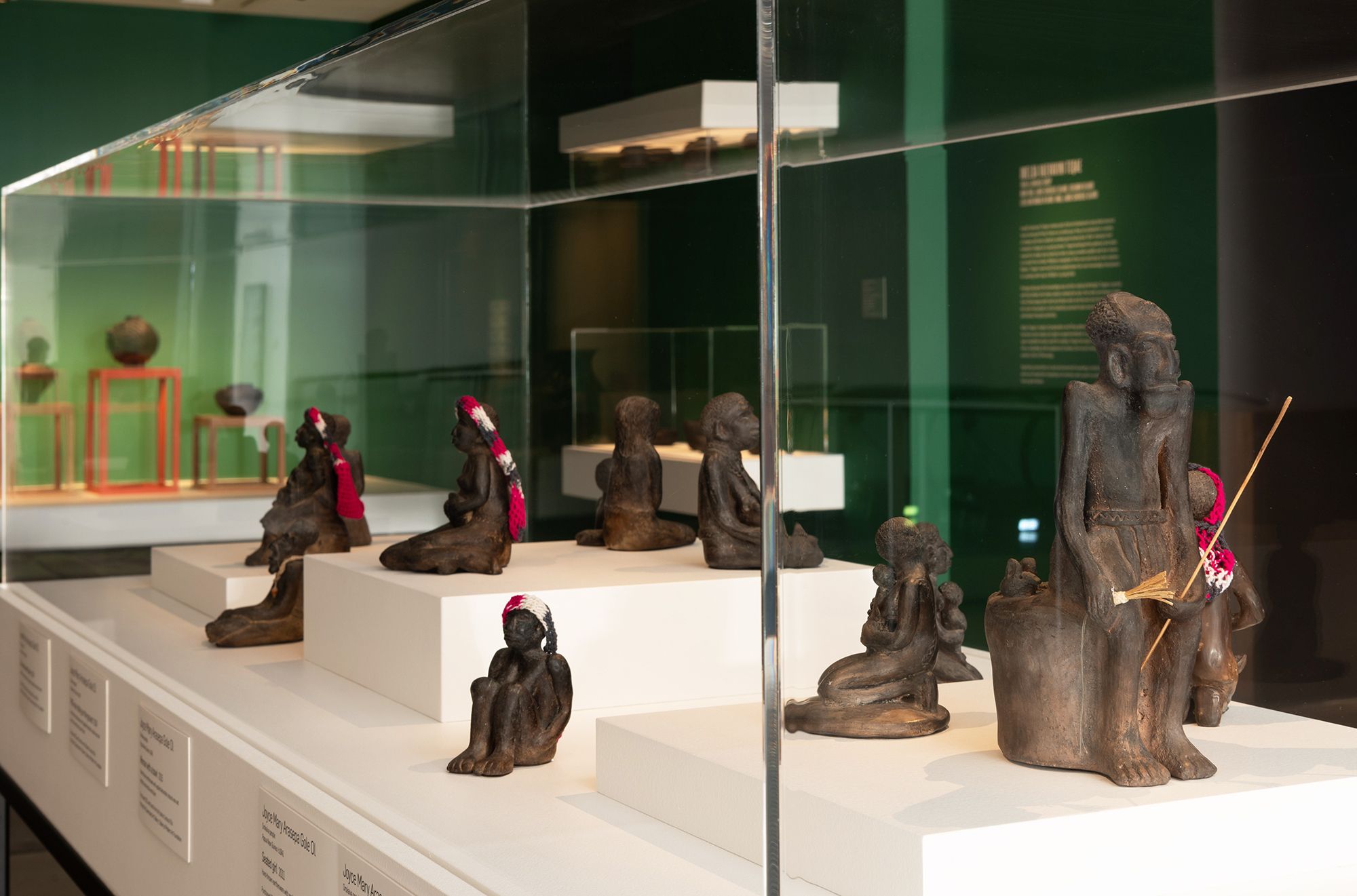Figurines by Mary Gole in ‘sis: Pacific Art 1980–2023’, GOMA, Brisbane, August 2023 / © Joyce Mary Aresepa Gole, OL / Photograph: C Callistemon © QAGOMA