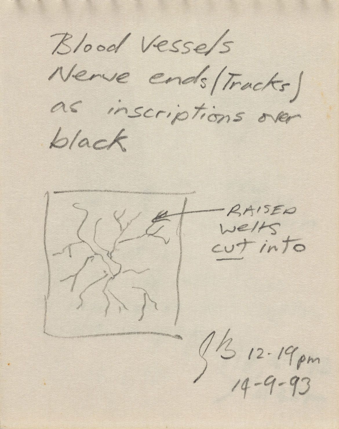 Gordon Bennett, Australia 1955-2014 / Notebook sketch, 14 September 1993, 12.19pm / Image courtesy: The Estate of Gordon Bennett