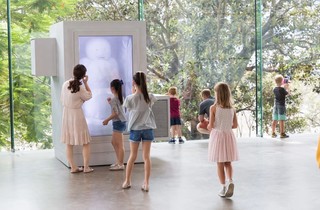 Peter Fischli, Artist, Switzerland b.1952 / David Weiss, Artist, Switzerland 1946-2012 / Snowman 1987/2017-19 / Ice sculpture in refrigerated vitrine / Vitrine: 218 x 209 x 140cm; snowman: 130 x 70cm (diam.) / Purchased 2019 with funds from Tim Fairfax AC through the Queensland Art Gallery | Gallery of Modern Art Foundation / Collection: Queensland Art Gallery | Gallery of Modern Art / © Peter Fischli and Estate of David Weiss/Courtesy: Spruth Magers, Berlin / Photograph: B Wagner © QAGOMA