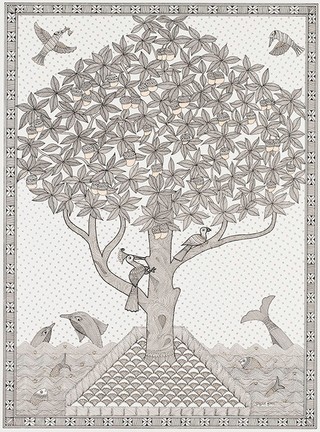 KUMAR, Pradyumna Bararsingha – Mango Tree of Life 407.2015 Acquisition Drawing Ink 88.9 x 139.7cm