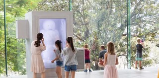 Peter Fischli, Artist, Switzerland b.1952 / David Weiss, Artist, Switzerland 1946-2012 / Snowman 1987/2017-19 / Ice sculpture in refrigerated vitrine / Vitrine: 218 x 209 x 140cm; snowman: 130 x 70cm (diam.) / Purchased 2019 with funds from Tim Fairfax AC through the Queensland Art Gallery | Gallery of Modern Art Foundation / Collection: Queensland Art Gallery | Gallery of Modern Art / © Peter Fischli and Estate of David Weiss/Courtesy: Spruth Magers, Berlin / Photograph: B Wagner