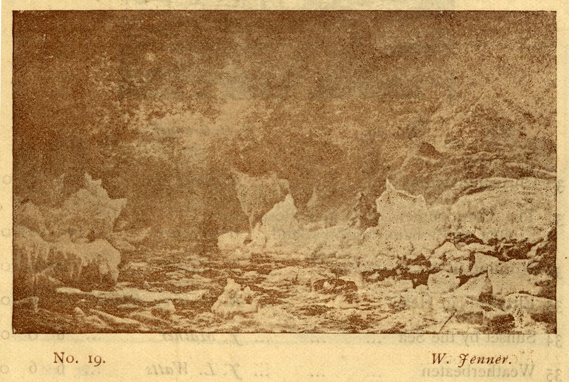 Isaac Walter Jenner’s Cape Chudley, Labrador 1893 illustrated in the Royal Queensland Art Society Exhibition catalogue of 1893 p.7 No.19 / Image courtesy: Fryer Library, University of Queensland, Brisbane