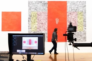 Digitising the collection / Elizabeth Gower, Australia b.1952 / Thinking about the meaning of life 1990 / Synthetic polymer paint on drafting film / 288 x 787cm (overall installed) / Purchased 1993 under the Contemporary Art Acquisition Program with funds from Ian Gray through the Queensland Art Gallery Foundation / Collection: Queensland Art Gallery | Gallery of Modern Art / © Elizabeth Gower / Photograph: L Wilkes © QAGOMA