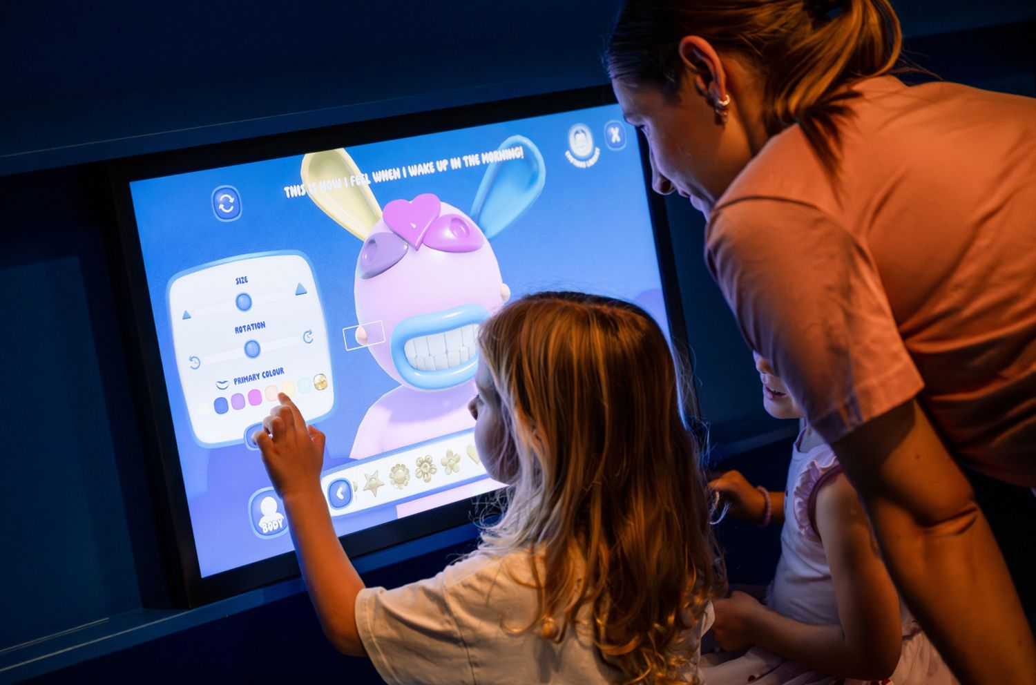 Visitors can draw, dance, & interact with digital activities at 'Vipoo Srivilasa: Express Yourself', GOMA until 13 Sep 2026 / Photograph: J Ruckli © QAGOMA