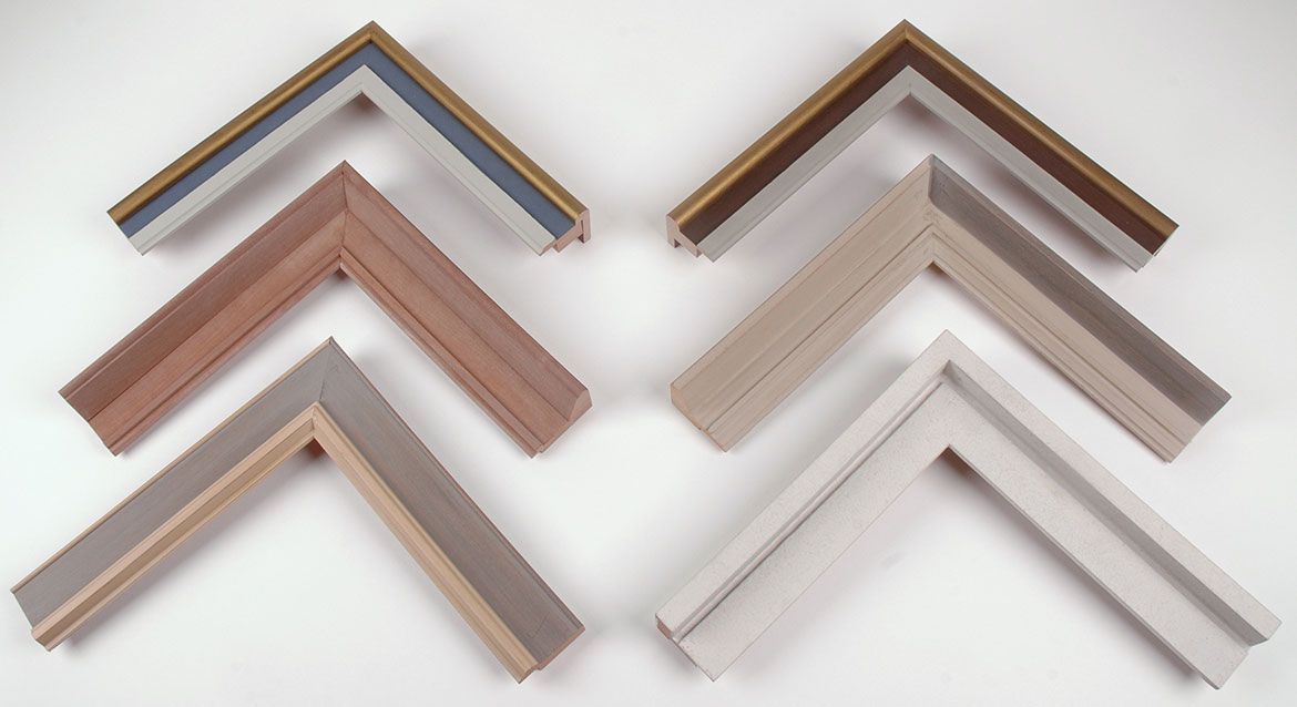 A selection of frame sample profiles designed for the paintings of Ian Fairweather in the QAGOMA collection