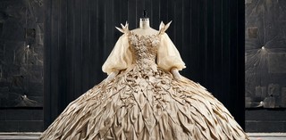Tarsem Singh (director) / India/United States b.1961 / Eiko Ishioka (designer) / Japan 1938–2012 / Carelli Costumes (costumier) United States est. 1982 / ‘Cream wedding dress’ costume from Mirror Mirror 2012 / Duchess silk satin, Swarovski crystals / Collection: The Academy Museum of Motion Pictures, Los Angeles / © 2012 UV RML NL Assets LLC. / Photograph: Jan Thijs, 2011