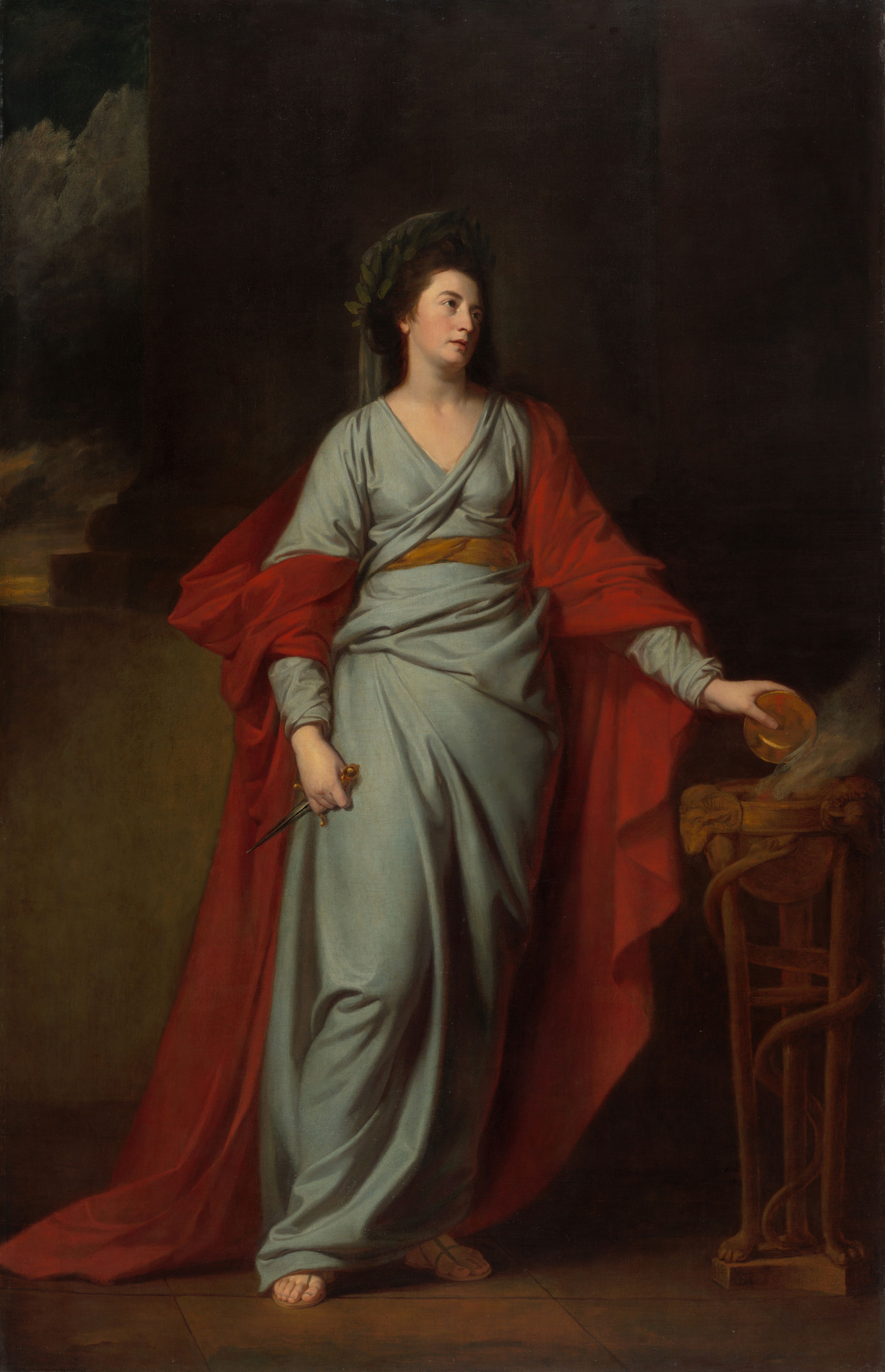 George Romney, England 1734-1802 / Mrs Yates as the Tragic Muse, Melpomene 1771 / Oil on canvas / 238 x 151.5cm / Gift of Lady Trout 1988 / Collection: Queensland Art Gallery | Gallery of Modern Art