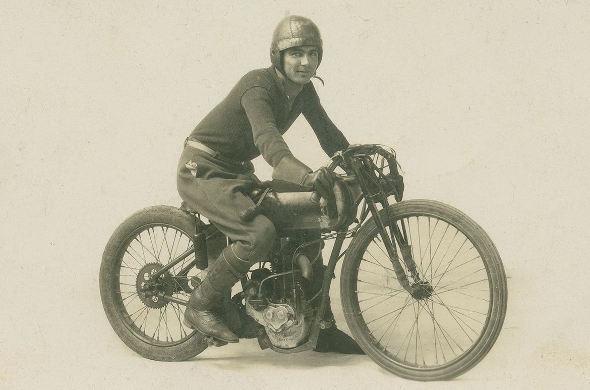 Don McPherson on a 350cc Harley Davidson Peashooter, Townsville, ca. 1930 / Image courtesy State Library of Queensland, Brisbane