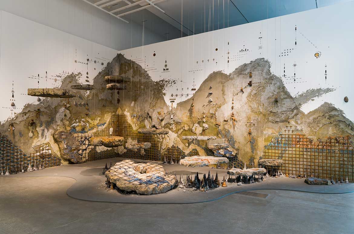 Pannaphan Yodmanee, Thailand b.1988 / In the aftermath 2018 / Found objects, artist-made icons, plaster, resin, concrete, steel, pigment / Site-specific installation / Commissioned for APT9 / © Pannaphan Yodmanee / Courtesy: The artist and Yavuz Gallery, Singapore