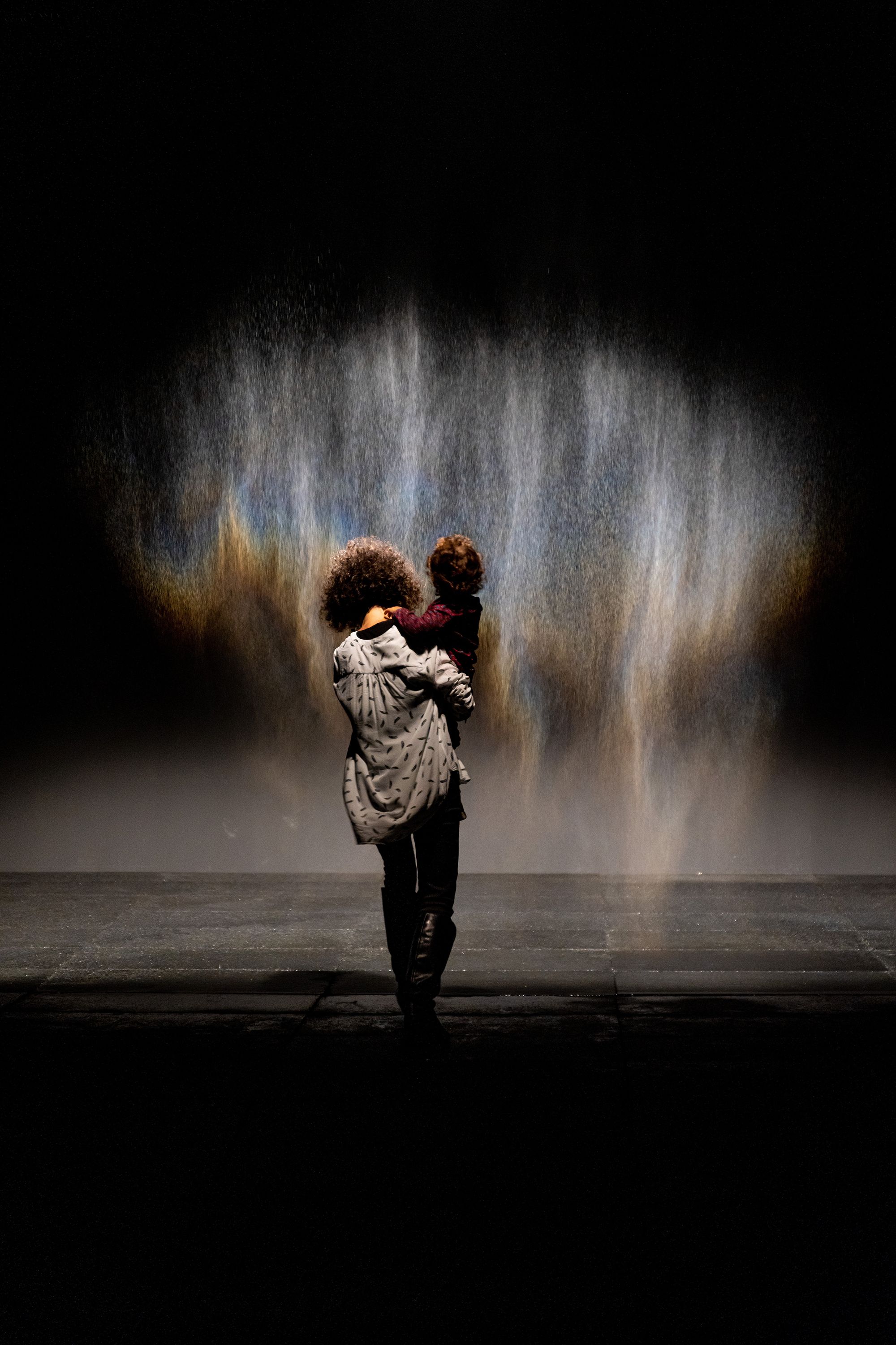 Olafur Eliasson, Denmark b.1967 / Beauty 1993 (installation view, Fondazione Palazzo Strozzi, Florence, Italy, 2022) / Spotlight, water, nozzles, wood, hose, pump / Purchased 2025. The Josephine Ulrick and Win Schubert Charitable Trust / Collection: The Josephine Ulrick and Win Schubert Charitable Trust, Queensland Art Gallery | Gallery of Modern Art / © 1993 Olafur Eliasson / Photograph: Ela Bialkowska, OKNOstudio