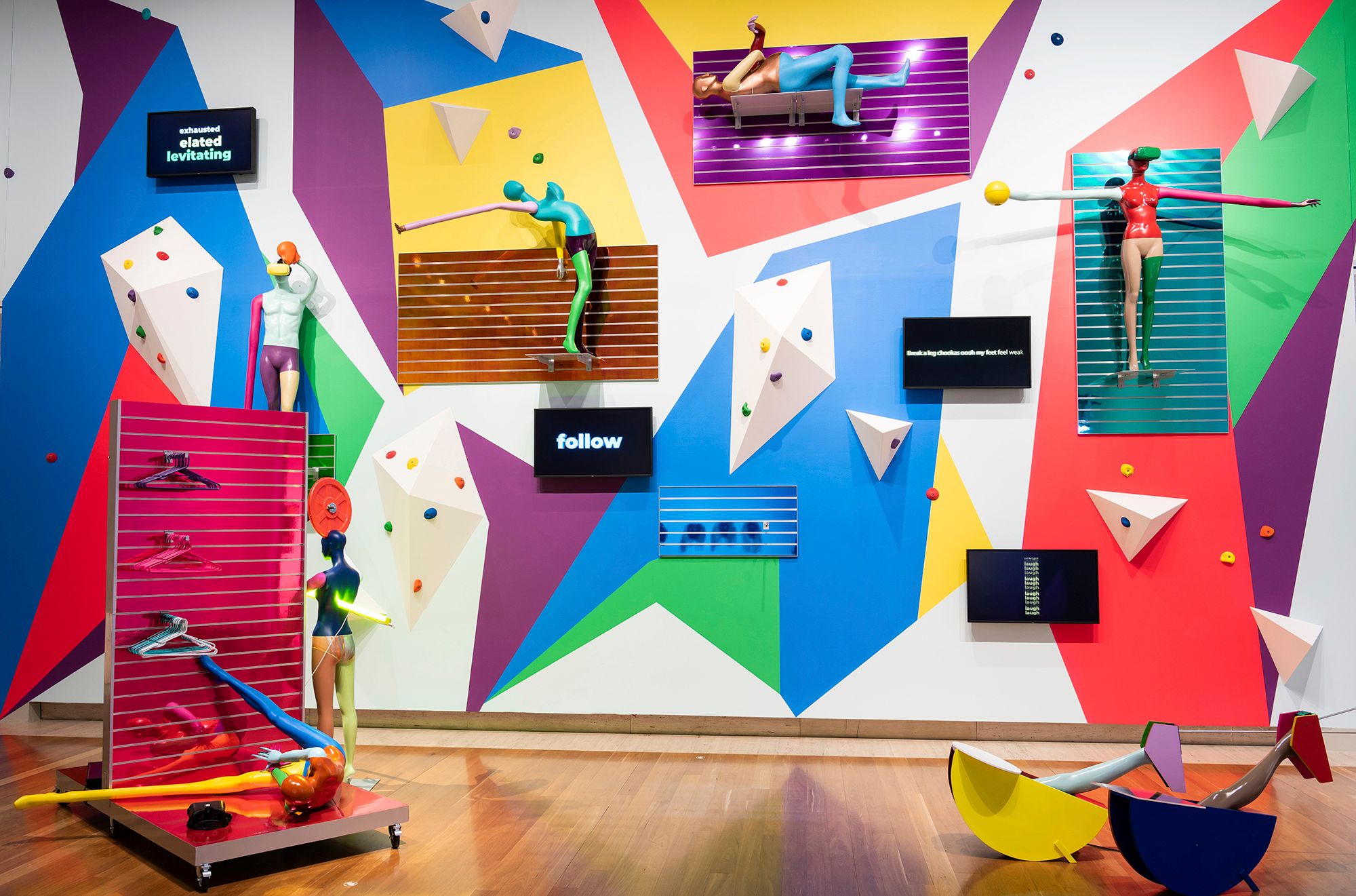 Justene Williams, Queensland Australia b.1970 / The Vertigoats (installation view) 2021 / Mixedmedia / Purchased 2021 with funds from the Contemporary Patrons through the QAGOMA Foundation / Collection: Queensland Art Gallery | Gallery of Modern Art / © Justene Williams