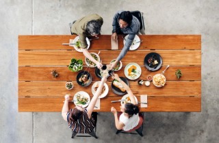 Enjoying a meal at the GOMA Bistro