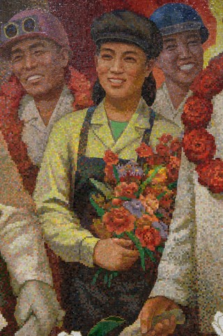 Kim Hung Il, Artist, North Korea (DPRK) b.1965 / Kang Yong Sam, Artist, North Korea (DPRK) b.1956 / Work team contest 2009 / Glass tessera tiles / 350 x 570cm / Purchased 2009. Queensland Art Gallery | Gallery of Modern Art Foundation Grant / Collection: Queensland Art Gallery | Gallery of Modern Art / © The artists