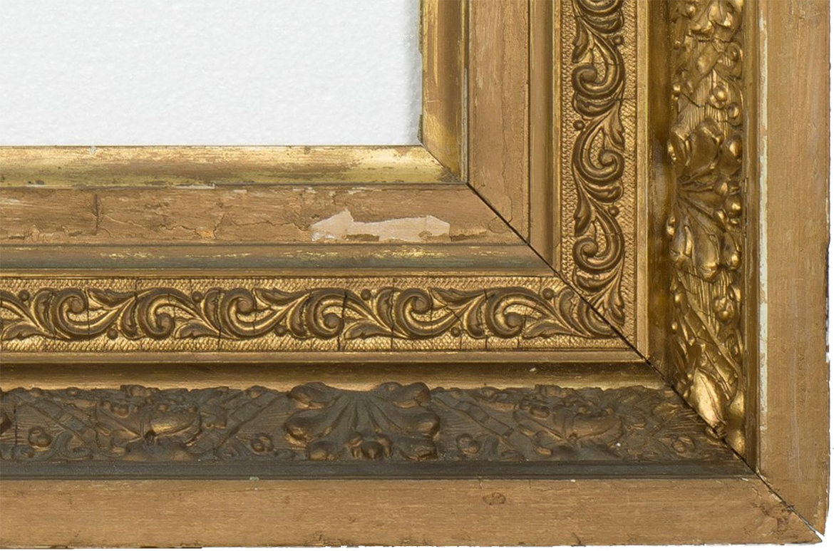 Picture frame profile during conservation treatment for Anthony Alders Heron’s home showing evidence of missing compo ornament