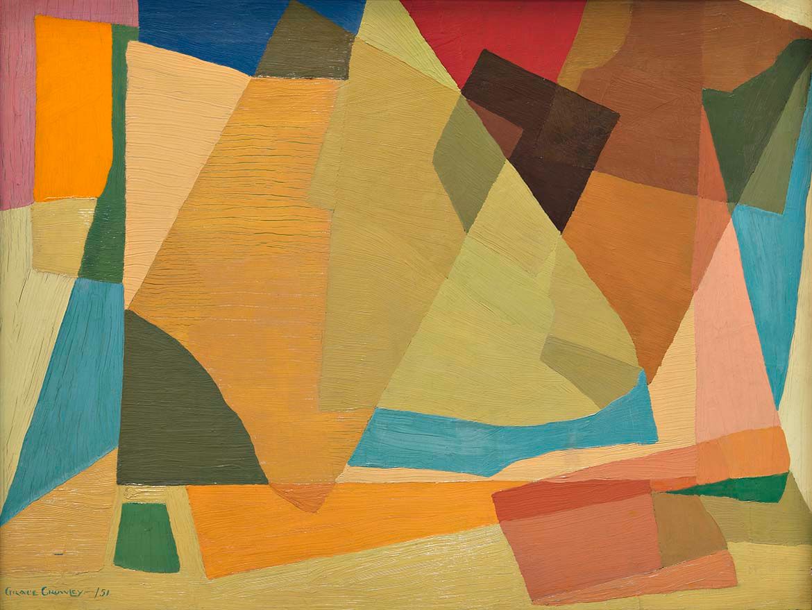 Grace Crowley, Australia 1890-1979 / (Abstract) 1951 / Oil on cardboard / 69 x 91cm / Purchased 1995. QAG Foundation / Collection: Queensland Art Gallery | Gallery of Modern Art / © Grace Crowley Estate