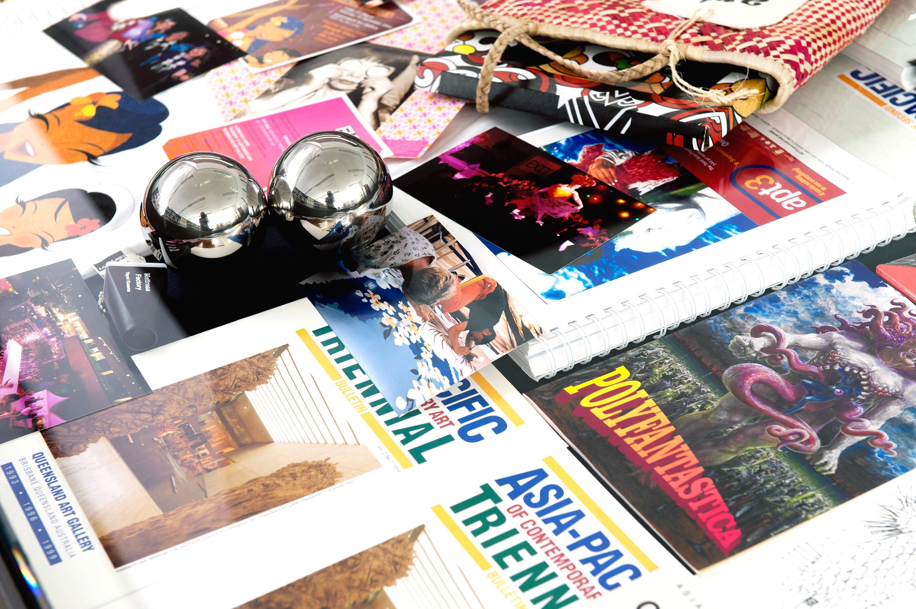 A selection of Asia Pacific Triennial material at the QAGOMA Research Library