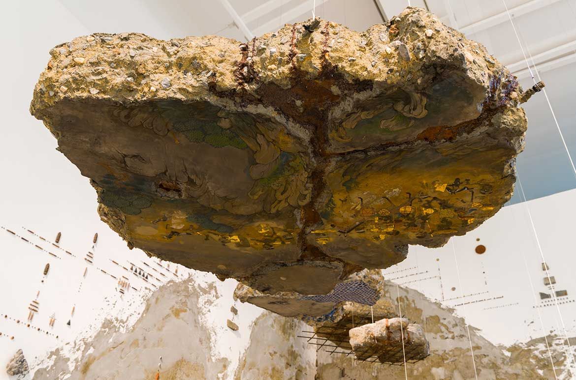 Pannaphan Yodmanee, Thailand b.1988 / In the aftermath 2018 / Found objects, artist-made icons, plaster, resin, concrete, steel, pigment / Site-specific installation, Gallery of Modern Art (GOMA) / Commissioned for ‘The 9th Asia Pacific Triennial of Contemporary Art’ (APT9) / © Pannaphan Yodmanee / Courtesy: The artist and Yavuz Gallery, Singapore