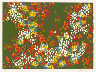 Joy Hutton, Australia 1921–2009 / Garden 1975 / Screenprint on wove paper / 56 x 69cm / Purchased 1975 / Collection: Queensland Art Gallery | Gallery of Modern Art / © Joy Hutton Estate