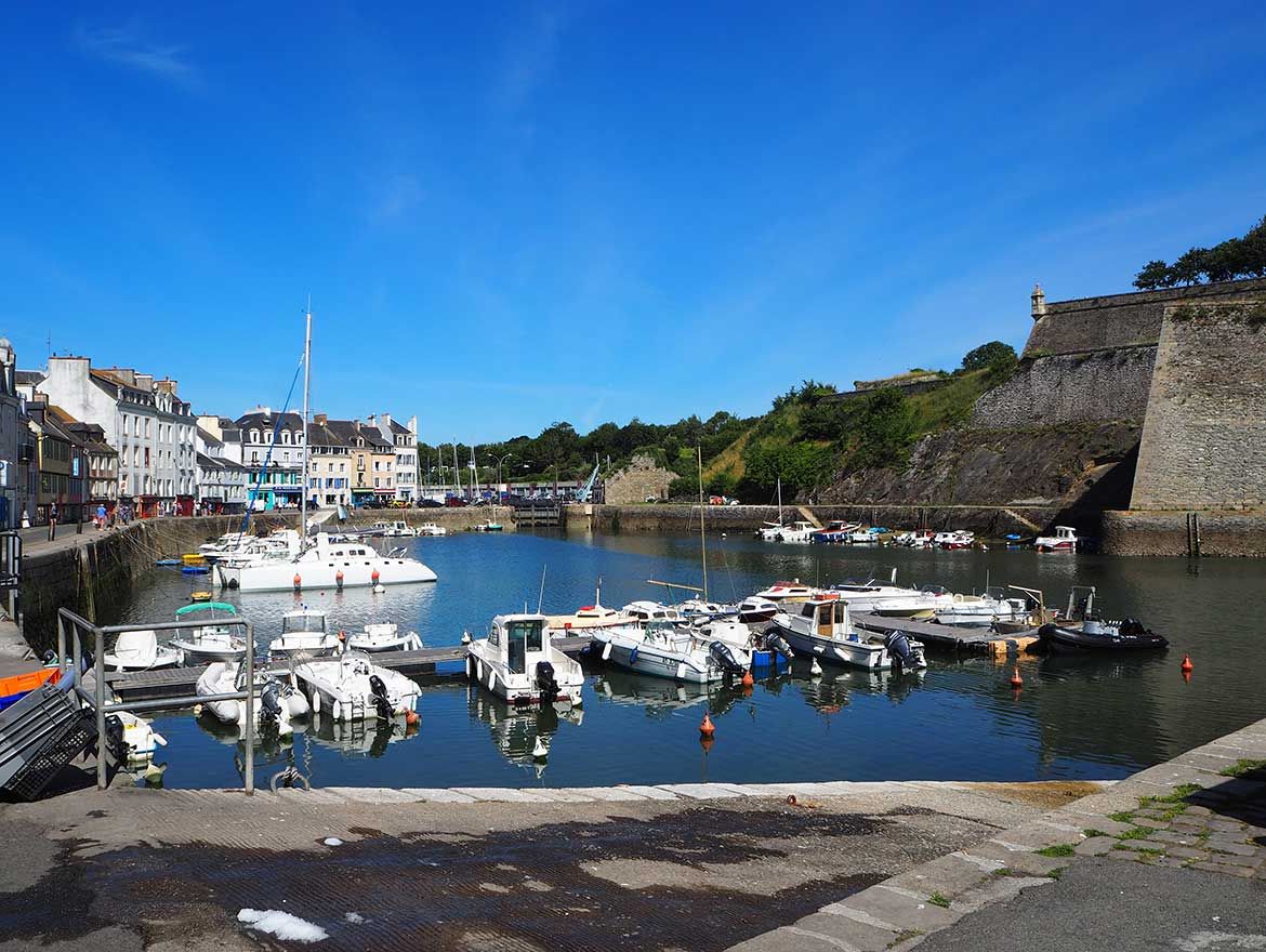 The inner harbour of Le Palais with Vauban’s battlements on right, Belle-Île, France, June 2018 / Photograph: Roger Benjamin