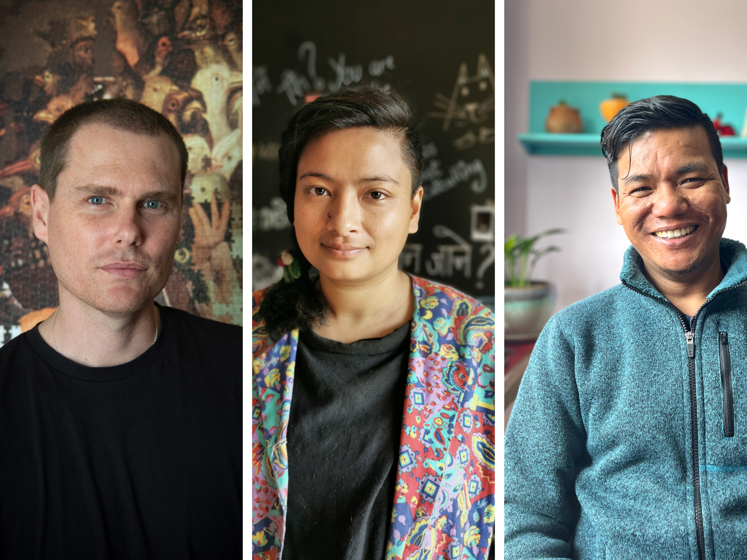 Zac Langdon-Pole, Sheelasha Rajbhandari, Hit Man Gurung / Image courtesy: The artists