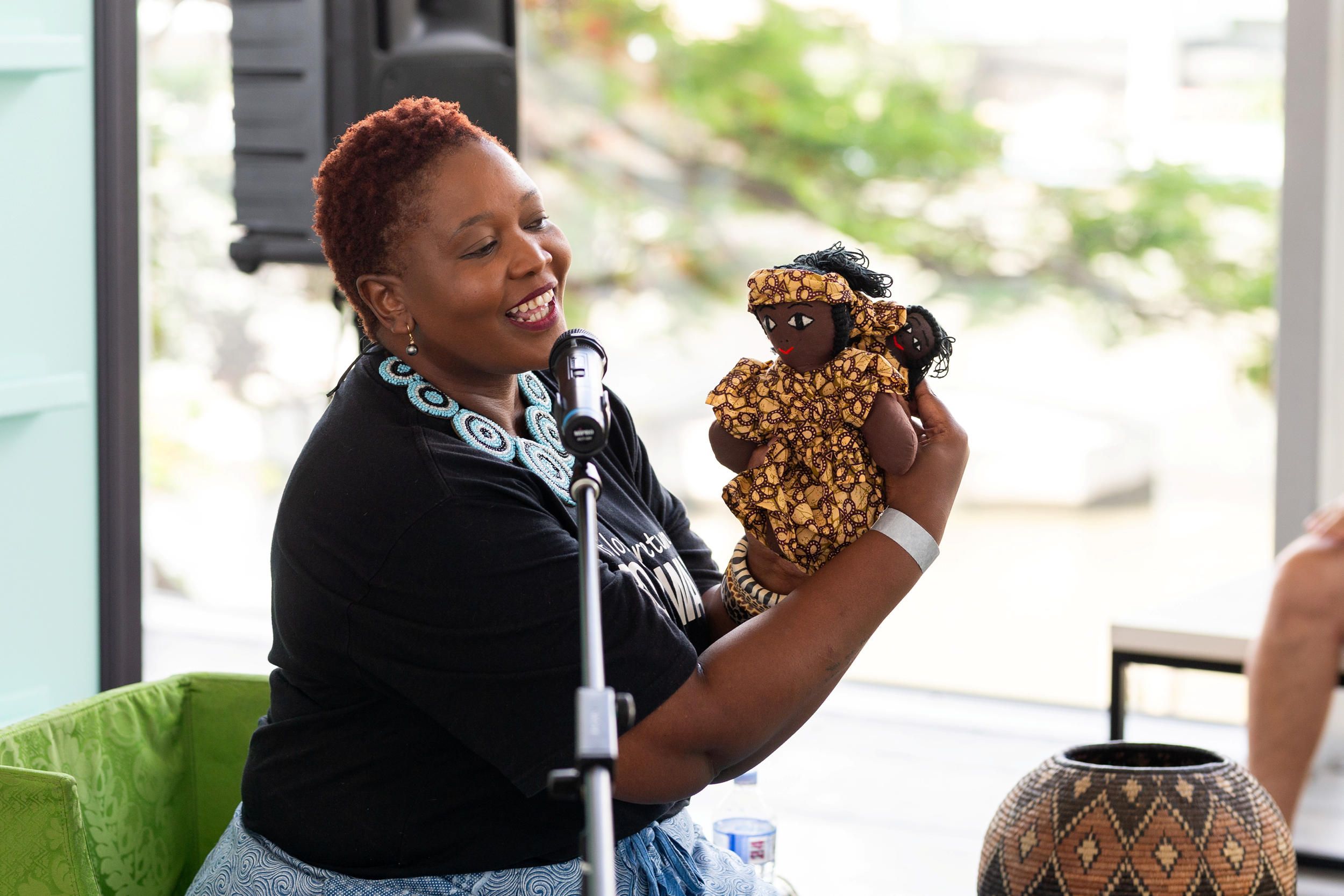 Sharon Orapeleng at the Fairy Tales opening weekend / December 2023 / Gallery of Modern Art, Brisbane / Photograph: C Baxter
