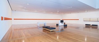 Bea Maddock
2 November 2013 – 16 February 2014 | Gallery of Modern Art (GOMA)
This display features Bea Maddock’s TERRA SPIRITUS . . . with a darker shade of pale 1993–98, the artist’s magnum opus comprising 51 sheets of ochre on paper, extending for 40 metres in a single line. The work acknowledges Tasmania’s Indigenous people, and is accompanied by a group of exquisite contemporary Aboriginal shell necklaces and other works by Maddock exploring Tasmania’s history.