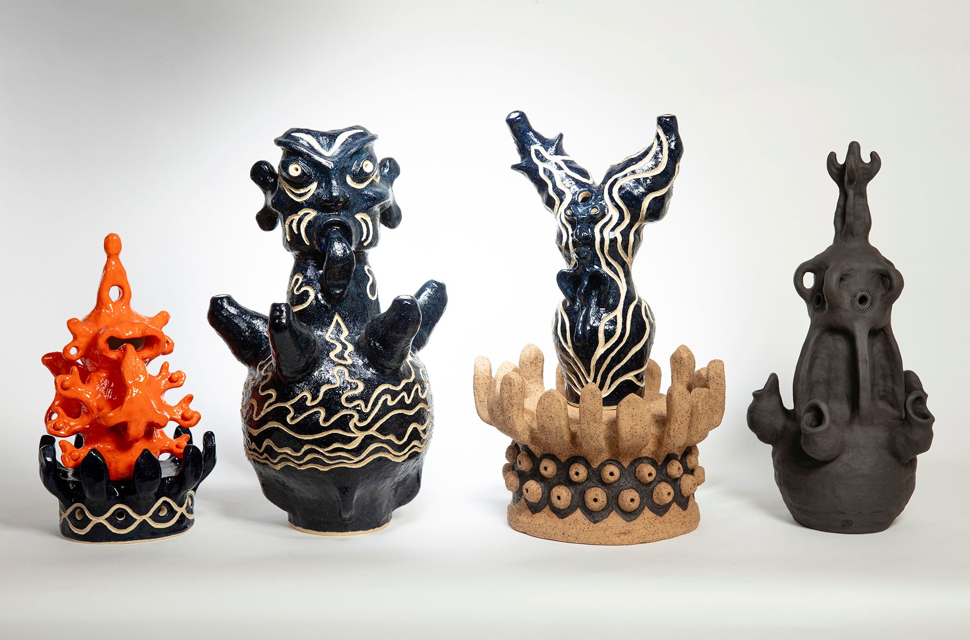 Mai Nguyễn-Long / Australia/Việt Nam, b.1970 / The Vomit Girl Project (detail) 2024 / Glazed and unglazed clay / Installed dimensions variable / Commissioned for APT11 / With selected loans from the Germanos Collection, Sydney and Private Collections, Australia / © Mai Nguyễn-Long / Photograph: C Callistemon, QAGOMA