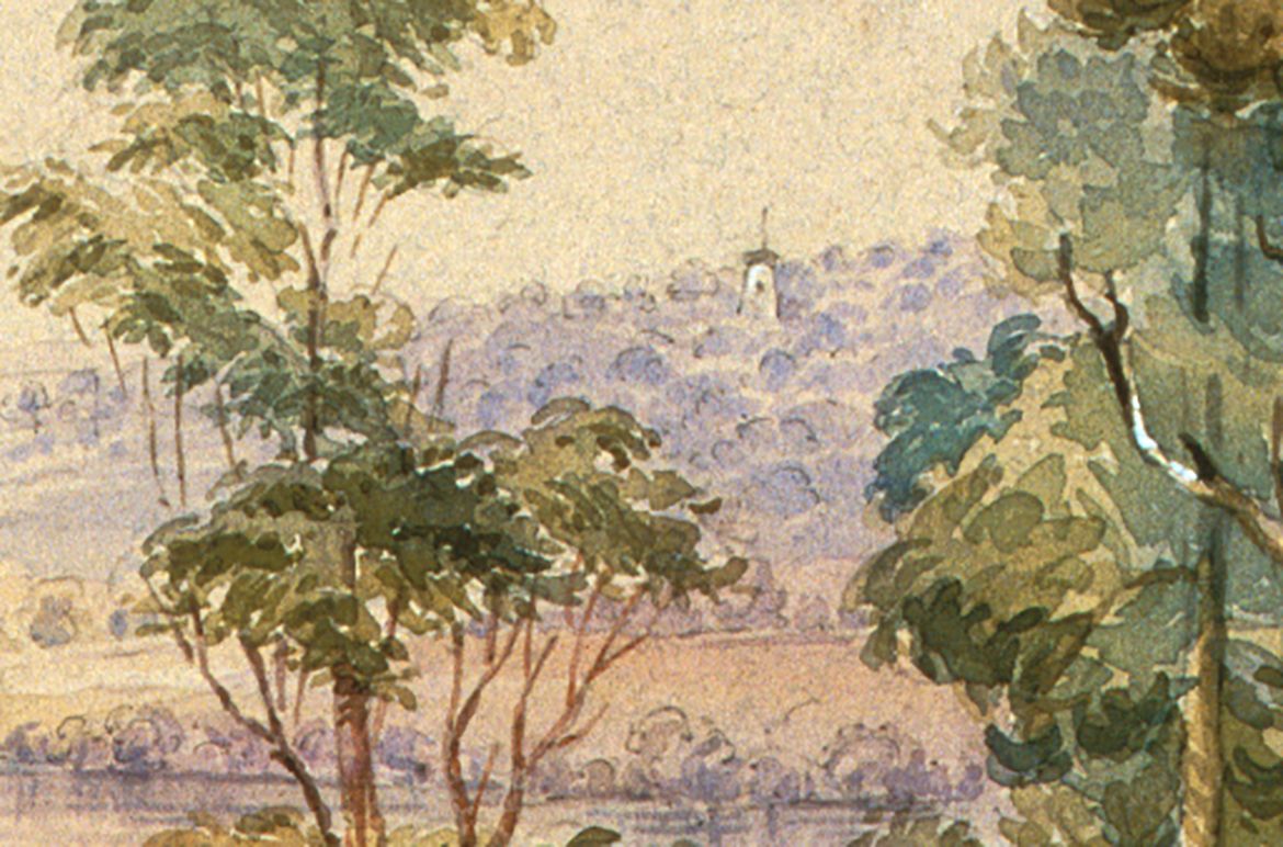 Attrib. to Conrad Martens, England/Australia 1801–78 / (Brisbane) (detail) n.d. / Watercolour over pencil / Collection: Private