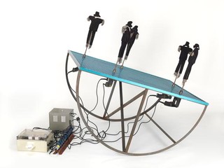OPPENHEIM, Dennis United States b.1938 d.2011 Field guard (from ‘The power tool’ series) 1989 Anodized aluminium, steel, enamel, electric drills, electric cord, electric plugs, timer, cloth figures and straw 121.9 x 152.4 x 122.6cm Acc. 1997.035 Gift of the Oppenheim Foundation, New York 1997