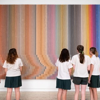 Students viewing the QAGOMA Collection