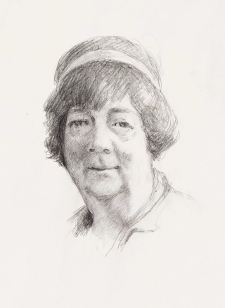Jeffrey Smart, Australia/Italy 1921–2013 / Head study for portrait of Margaret Olley 1994 / Pencil on paper / 39 x 29cm / Bequest of Nick Enright AM 2004 / Collection: National Portrait Gallery, Canberra / © Estate of Jeffrey Smart