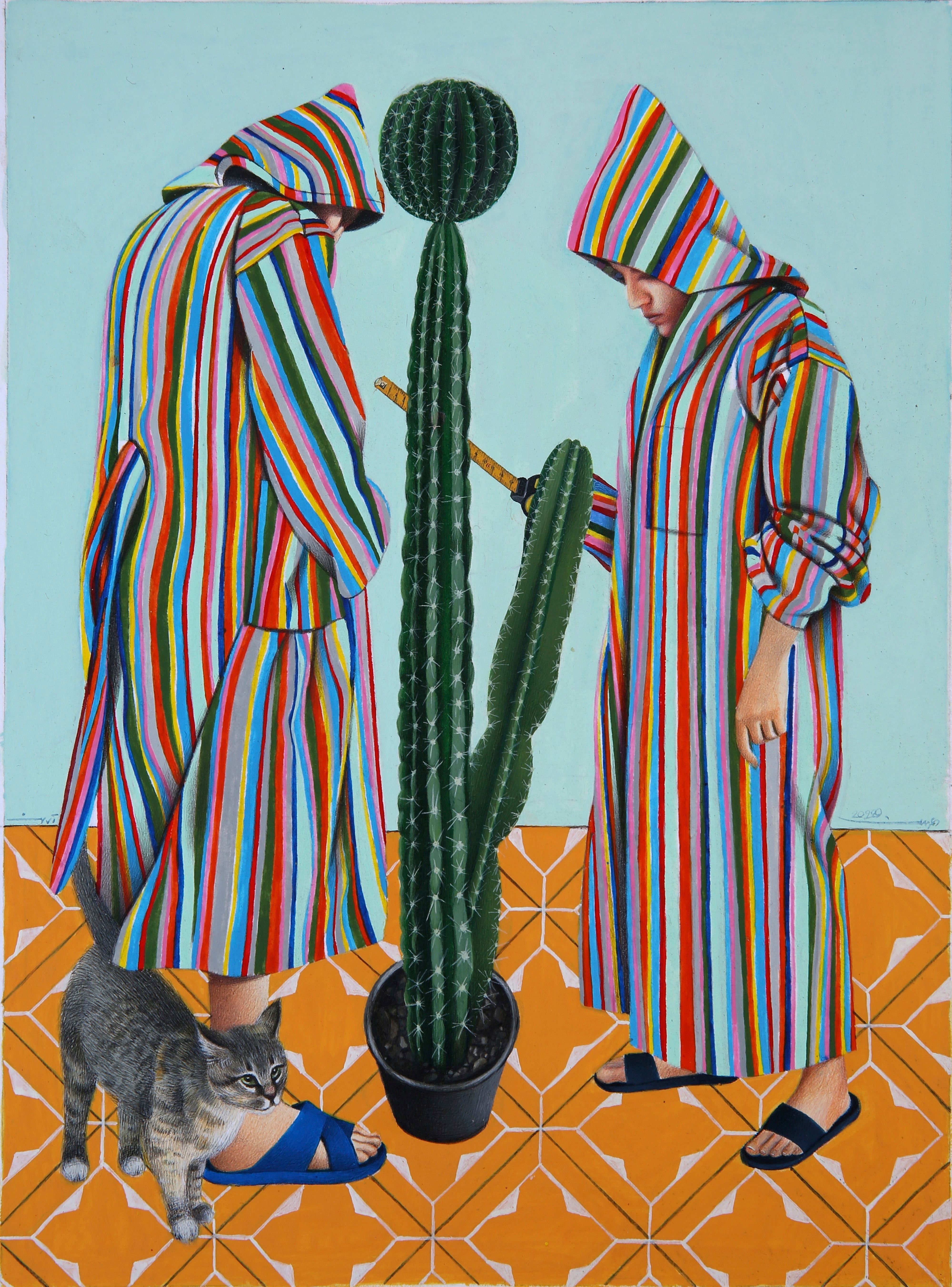 Maryam Ayeen, Iran b.1985 and Abbas Shahsavar Iran b. 1983 / Untitled (from 'Fall in dopamine' series) (detail) 2020-21 / Gouache and watercolour on paper / Ten pieces: 70 x 50cm (each) / Purchased 2022. Queensland Art Gallery | Gallery of Modern Art Foundation / Collection: Queensland Art Gallery | Gallery of Modern Art / © The artists